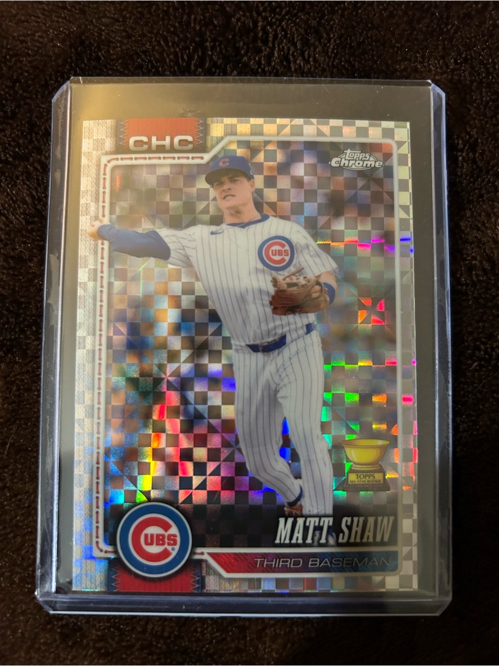 Topps Matt Shaw Cubs Holographic Card - Blue & White